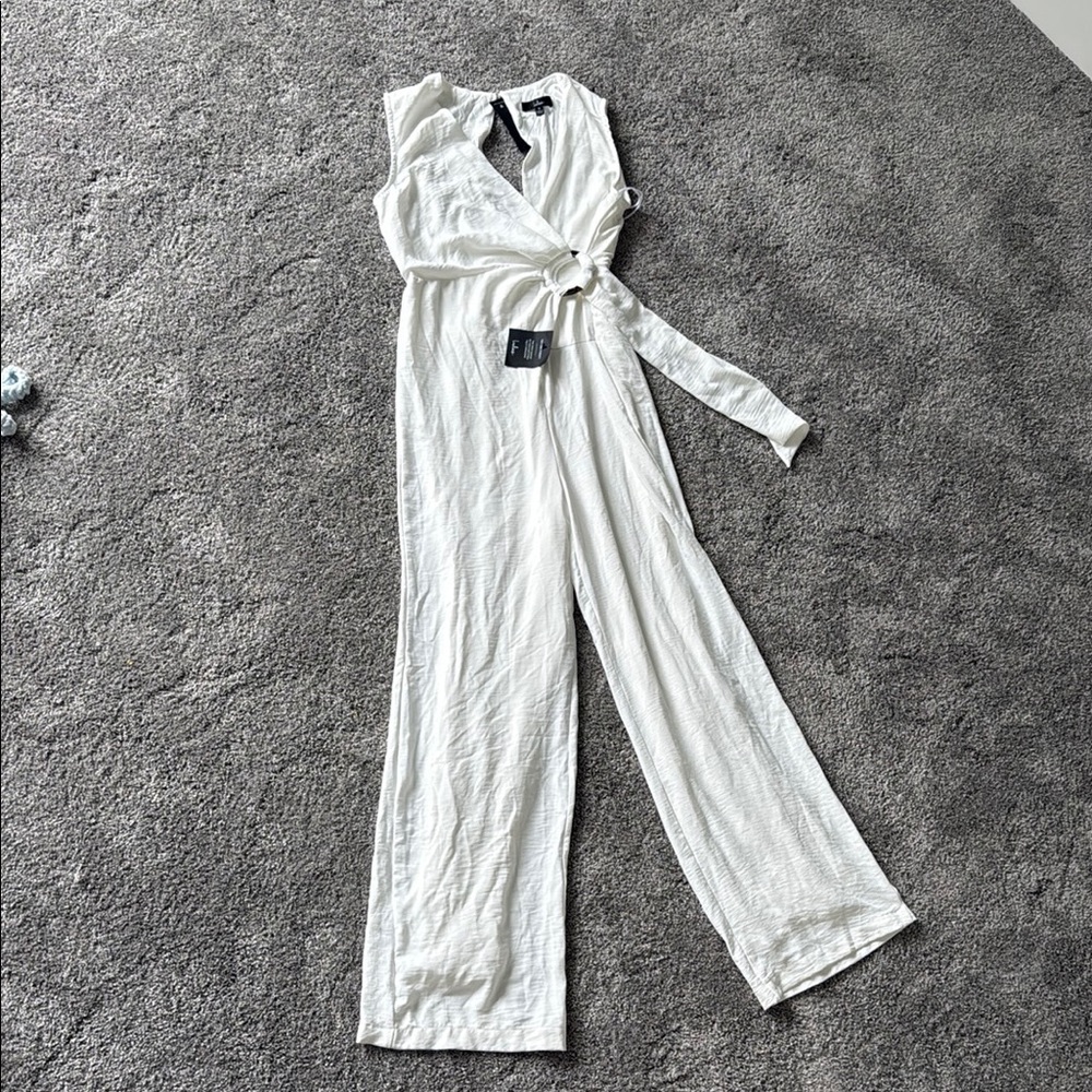 Lulu's White Jumpsuit with Relaxed Fit and Summer-Ready Style